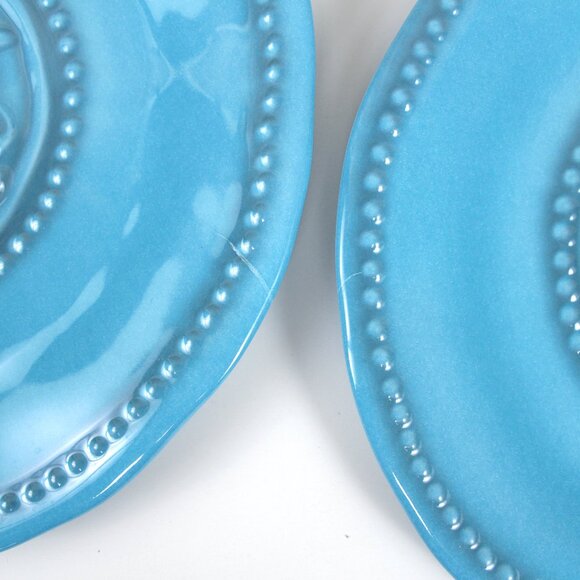 Il Mulino New York Tourquise Blue Melamine Plates Pair - Picture 6 of 6
